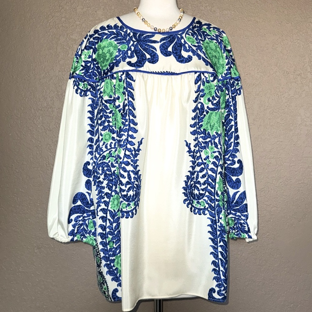 Vintage Anthropologie Silk Patterned Top